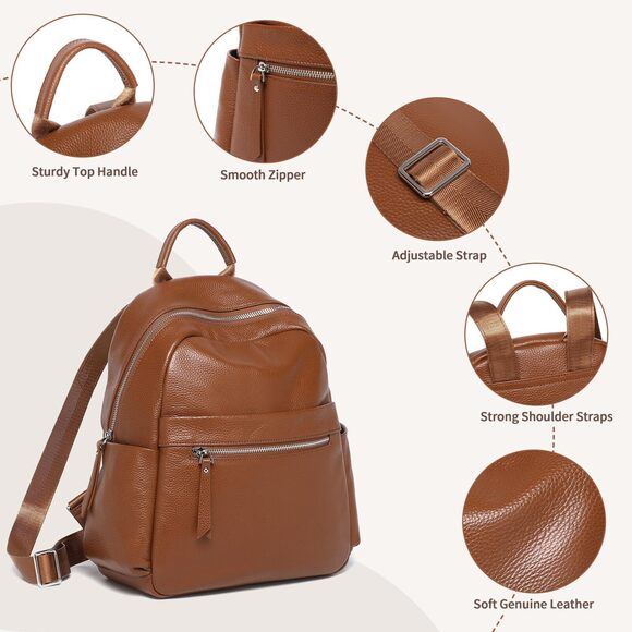 7119 Leather Backpack Fashion Designer Shoulder Bags Soft Leather Backpack